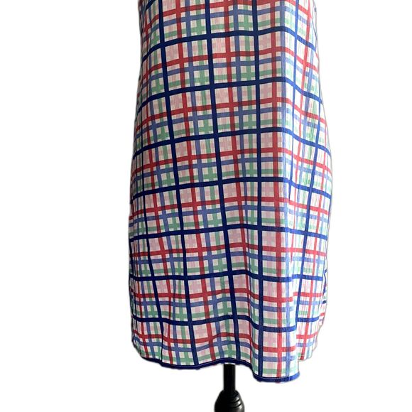 NWT Hiho Kelly Flutter Shift Dress Regatta Multicolor Gingham Resort Size Medium - Picture 4 of 7